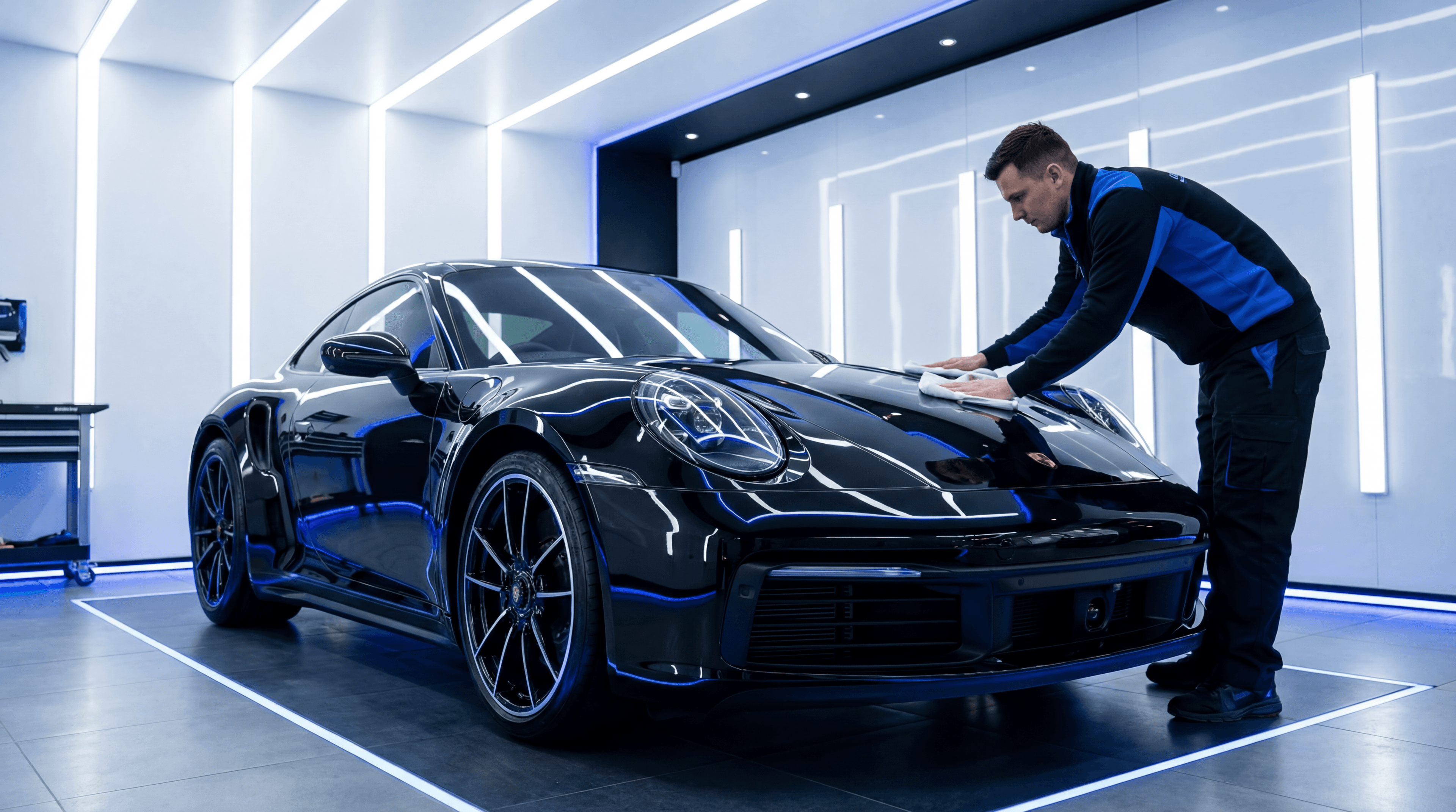 Freshly detailed vehicle